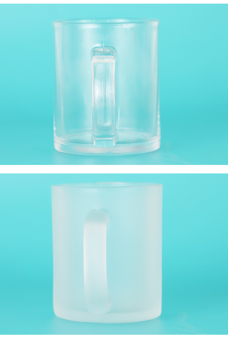 Heat transfer glass mug 11oz heat sublimation frosted glass cup, personalized DIY blank coating cup pic 23