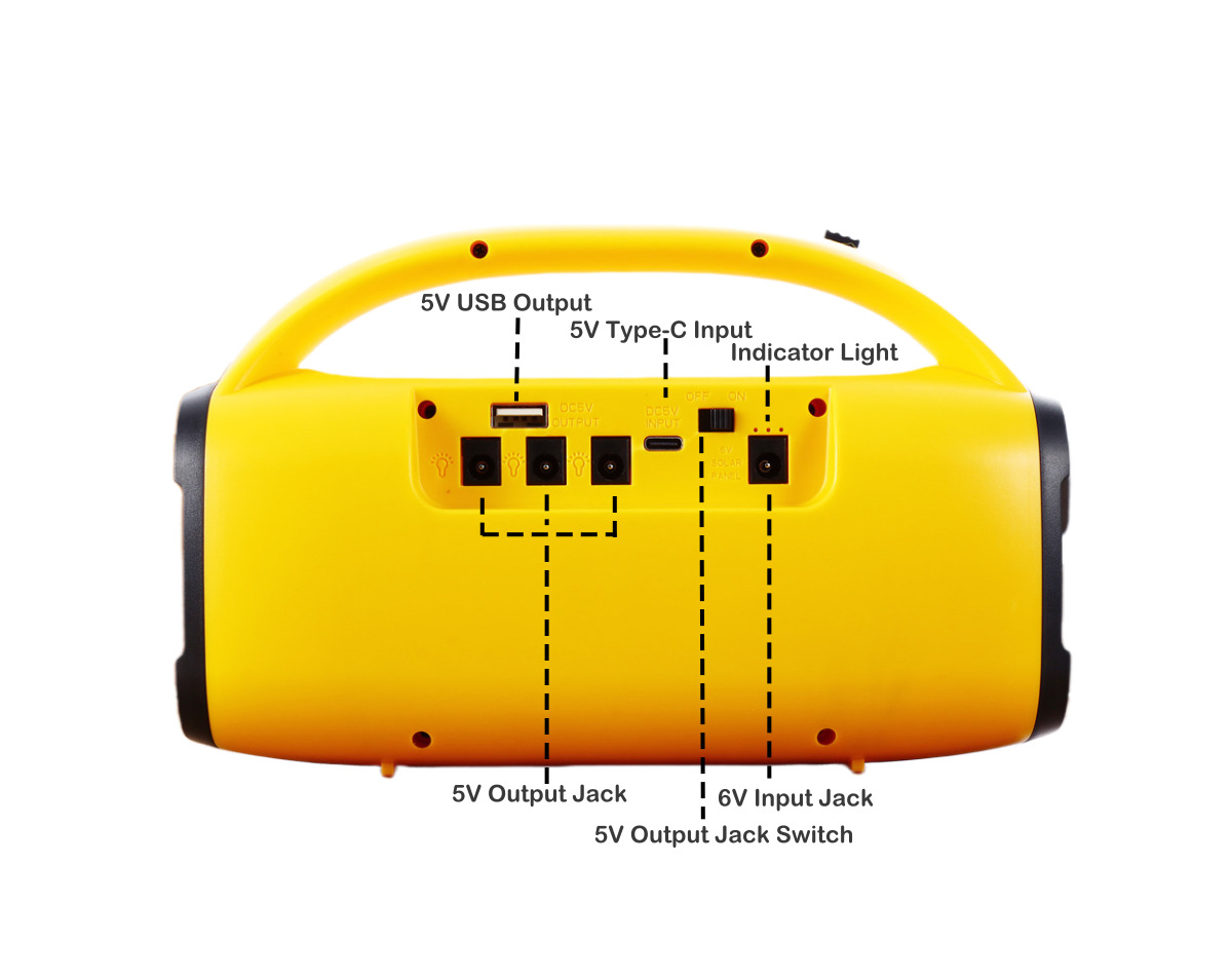 Solar-powered Bluetooth speaker lighting power generation system, card-inserting USB flash drive audio receiver, external three bulbs, mobile phone emergency charging pic 14