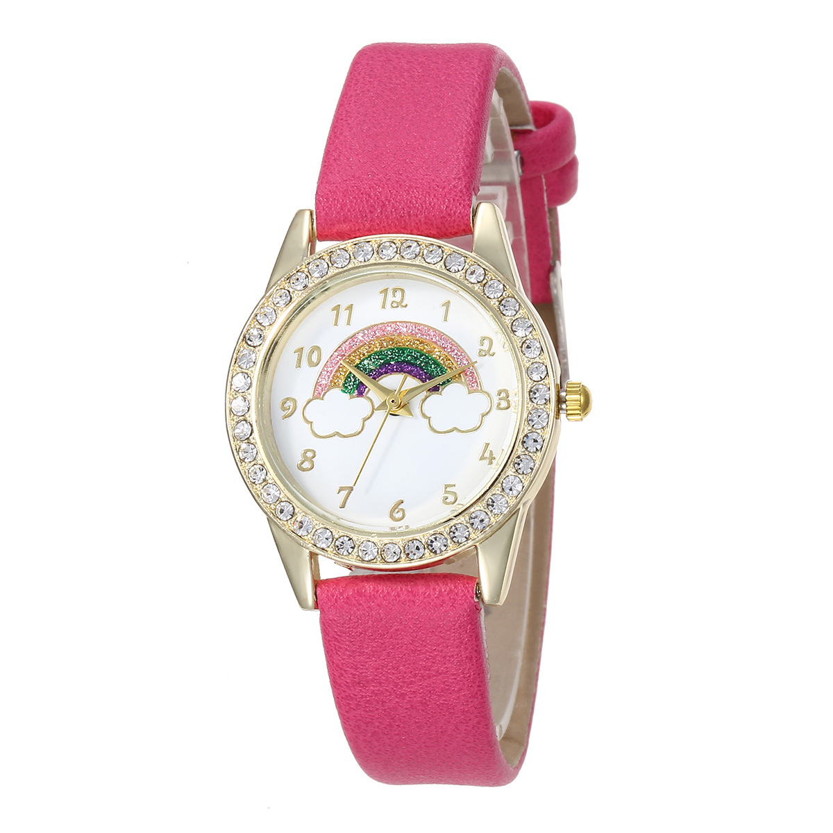 爆款跨境儿童小清新学生风少女动物表盘可爱学生女孩皮带石英手表详情11