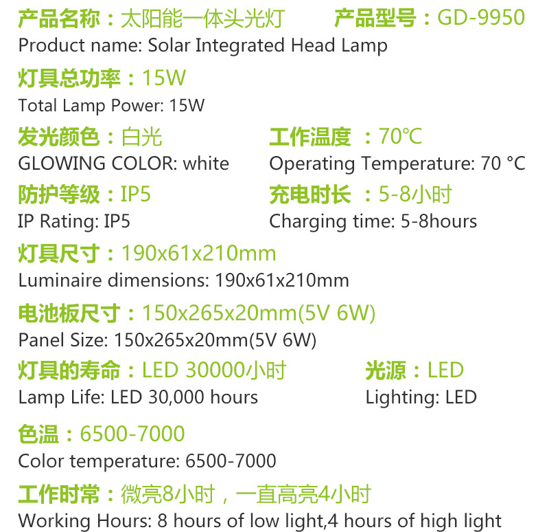 厂家供应 太阳能一体化投光灯小系统 太阳能投光灯 太阳能LED灯详情8