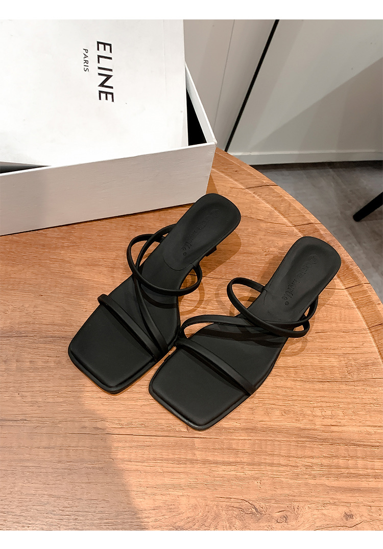 2024凉鞋女夏新款法式一字带仙女风方头不磨脚显瘦高跟拖鞋女外穿详情16