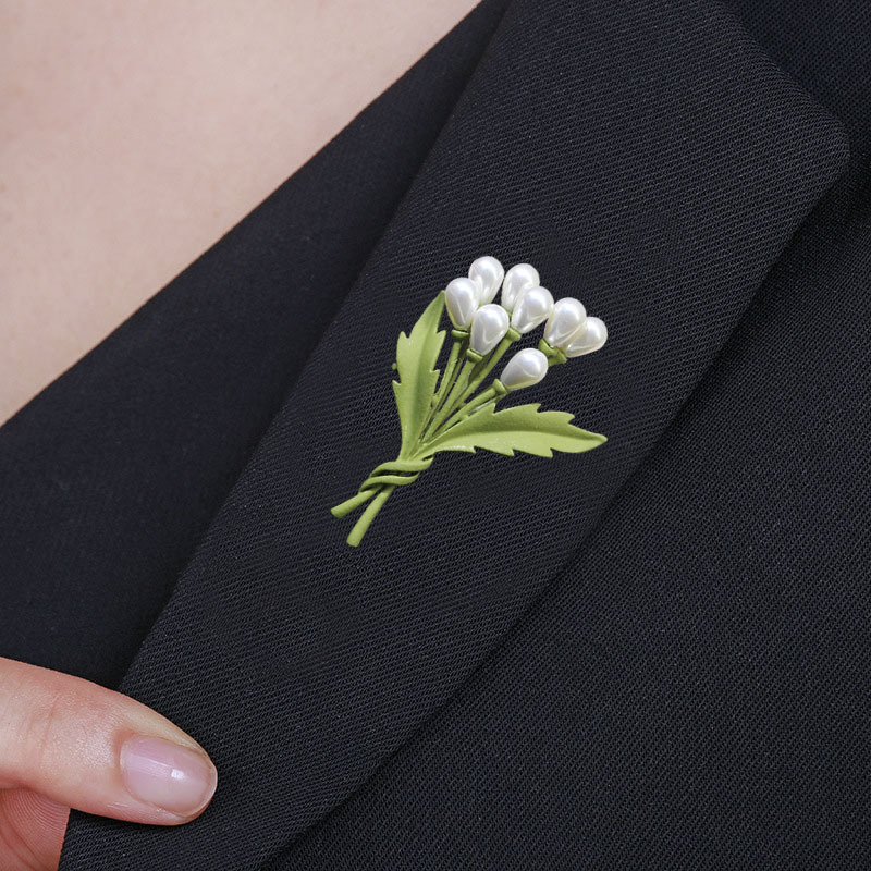 韩国新款高档珍珠胸针时尚风胸花水钻个性丝巾扣蝴蝶别针批发详情43