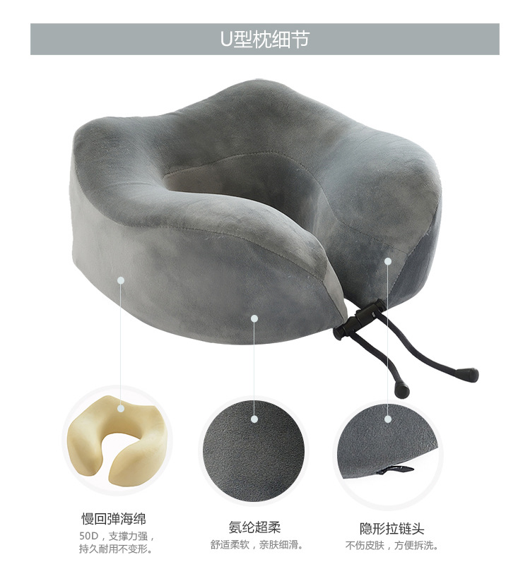 Factory direct sales slow rebound memory pillows, travel neck protectors, space memory cotton pillow cores, best-selling products for foreign trade pic 3