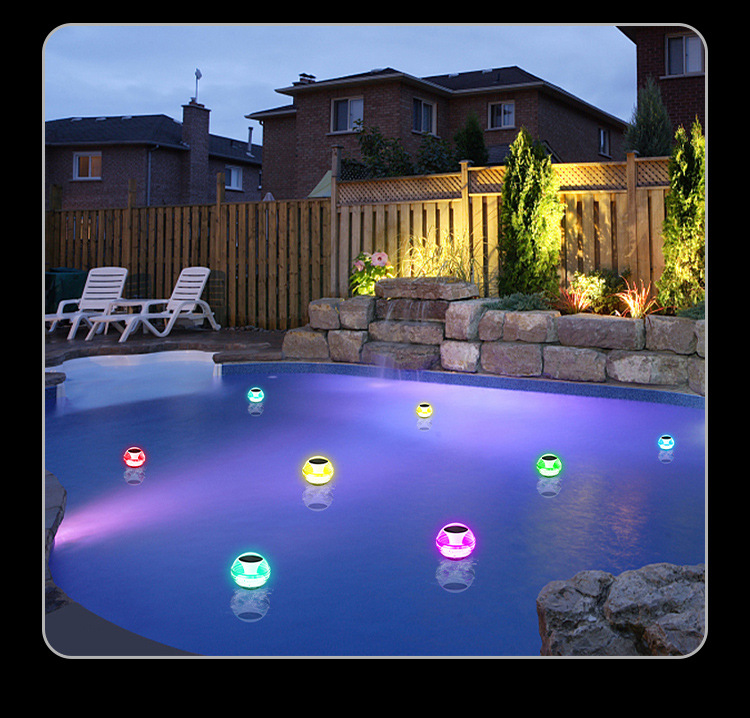 Solar-powered water float lights, outdoor waterproof pond night lights, home courtyard pool floating landscape decorative lights pic 5