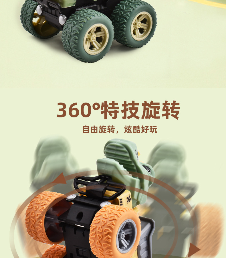 儿童玩具惯性特技恐龙车男孩挖掘机回力翻斗搅拌车趣味小汽车批发详情15