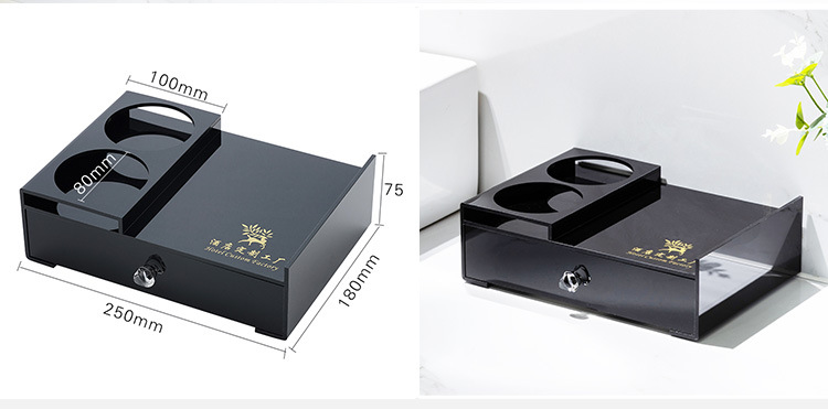 酒店牙具盒亚克力宾馆洗漱用品盒客房耗品纸巾盒托盘遥控盒收纳盒详情17