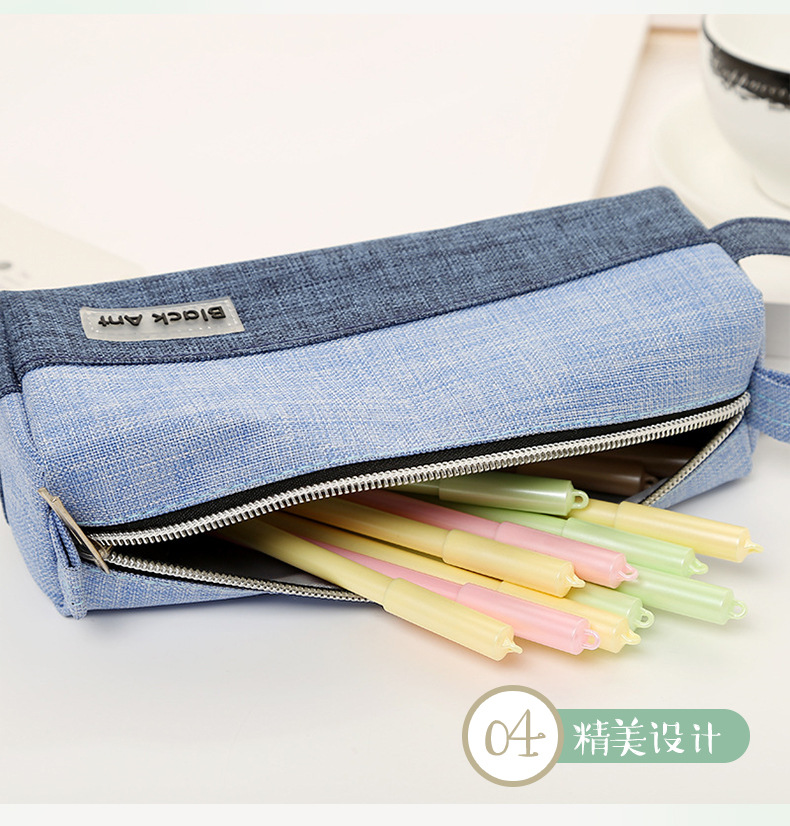 韩版大容量拉链笔袋 pencil case PVC文具包铅笔袋 笔袋定制logo详情27