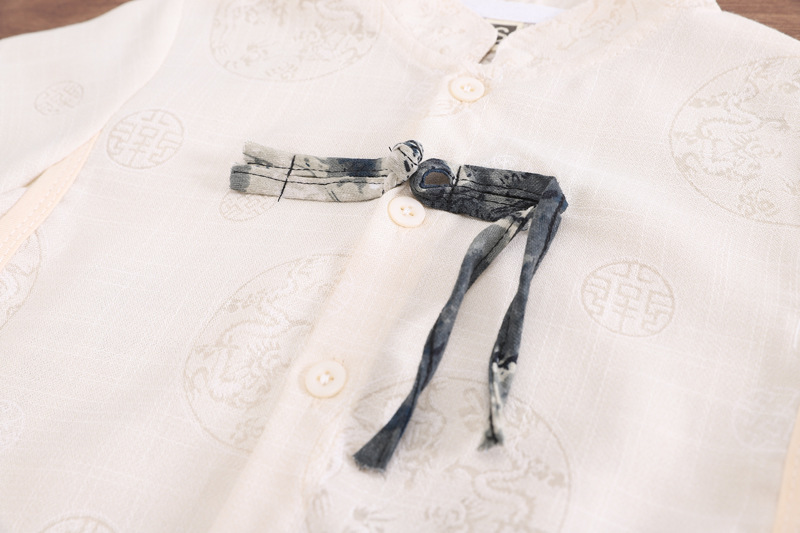 男童汉服短袖套装2024国风小男孩班服两件套帅气休闲儿童表演服潮详情9