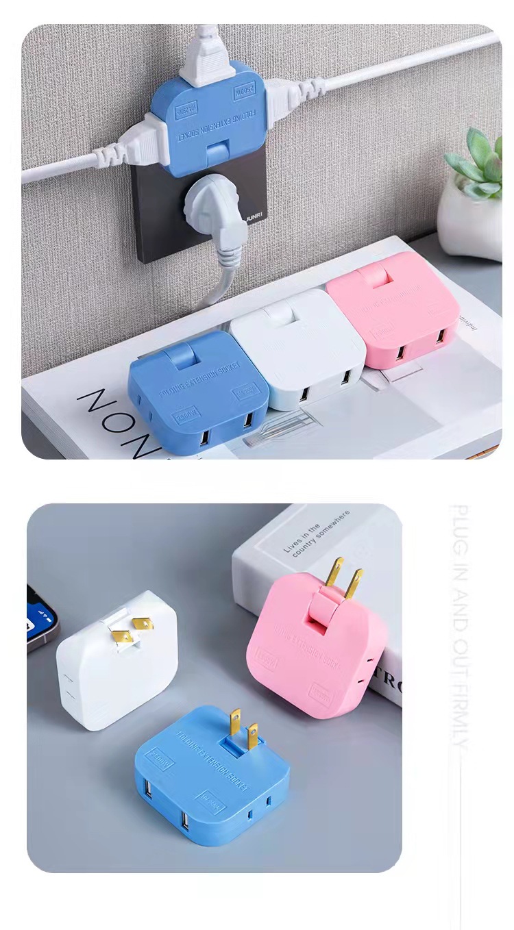 180 rotating socket converter, one turn for three household ultra-thin wall-mounted power conversion plug, US standard socket pic 16