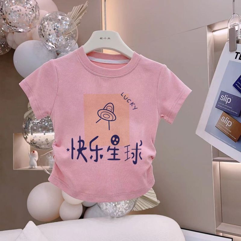 儿童夏季新款纯棉短袖T恤女童洋气上衣宝宝百搭打底潮款抖音爆款详情5