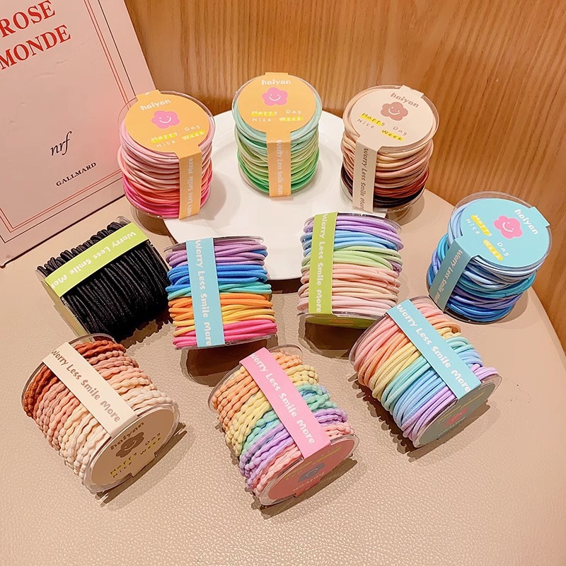 宝宝彩色头绳儿童扎头发皮筋女童不伤发发绳弹性好发圈女孩橡皮筋详情1