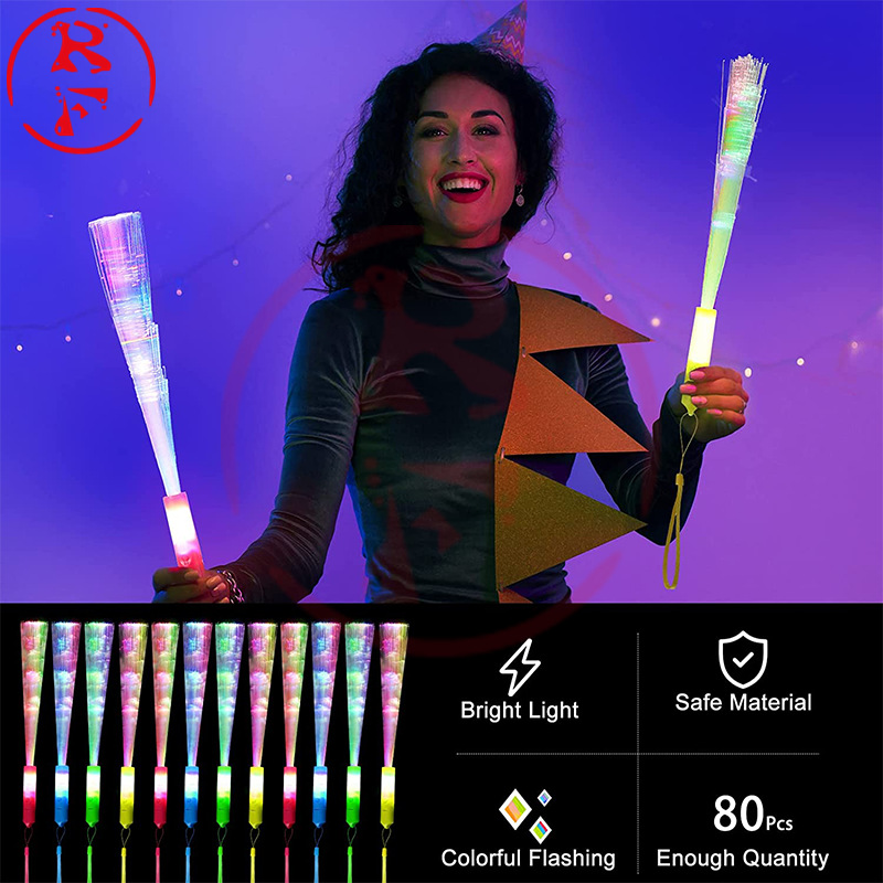 Colored optical fiber fluorescent sticks, led bars, festival parties, wedding props, concert led light-emitting optical fiber sticks pic 8