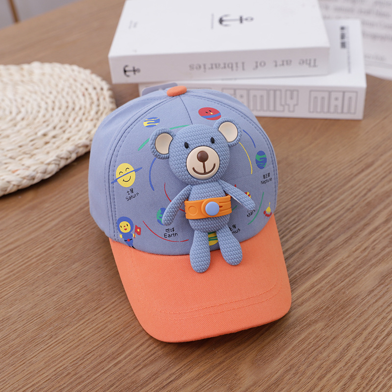 Korea cute bear kids baseball cap primavera nuevo estilo desmontable oso bebé sombra dutch tong cap wholesale tide pic 14
