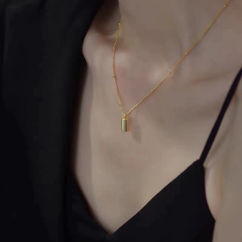 925银小金条项链高级设计感小众纯银轻奢简约锁骨链详情14