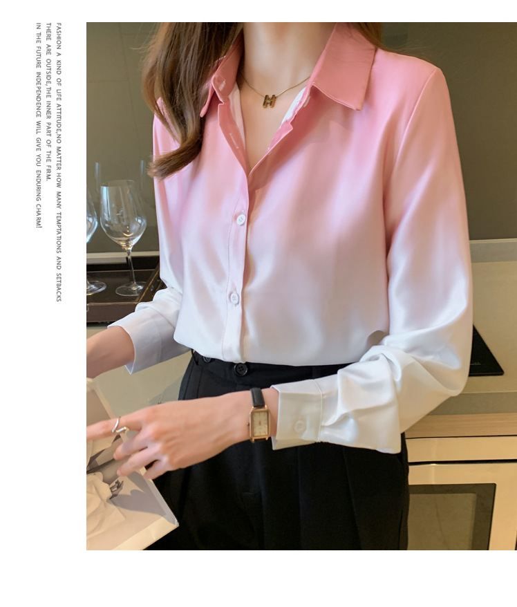 2024秋新款设计感渐变衬衣个性长袖气质百搭宽松显瘦时尚女式衬衫详情23