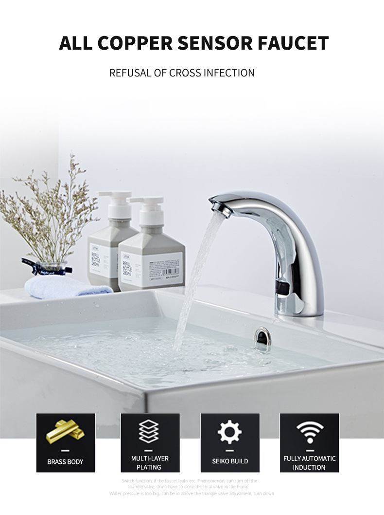 Intelligent sensor faucet, fully automatic washbasin faucet, single hot and cold bathroom washbasin, all-copper bathroom faucet pic 34