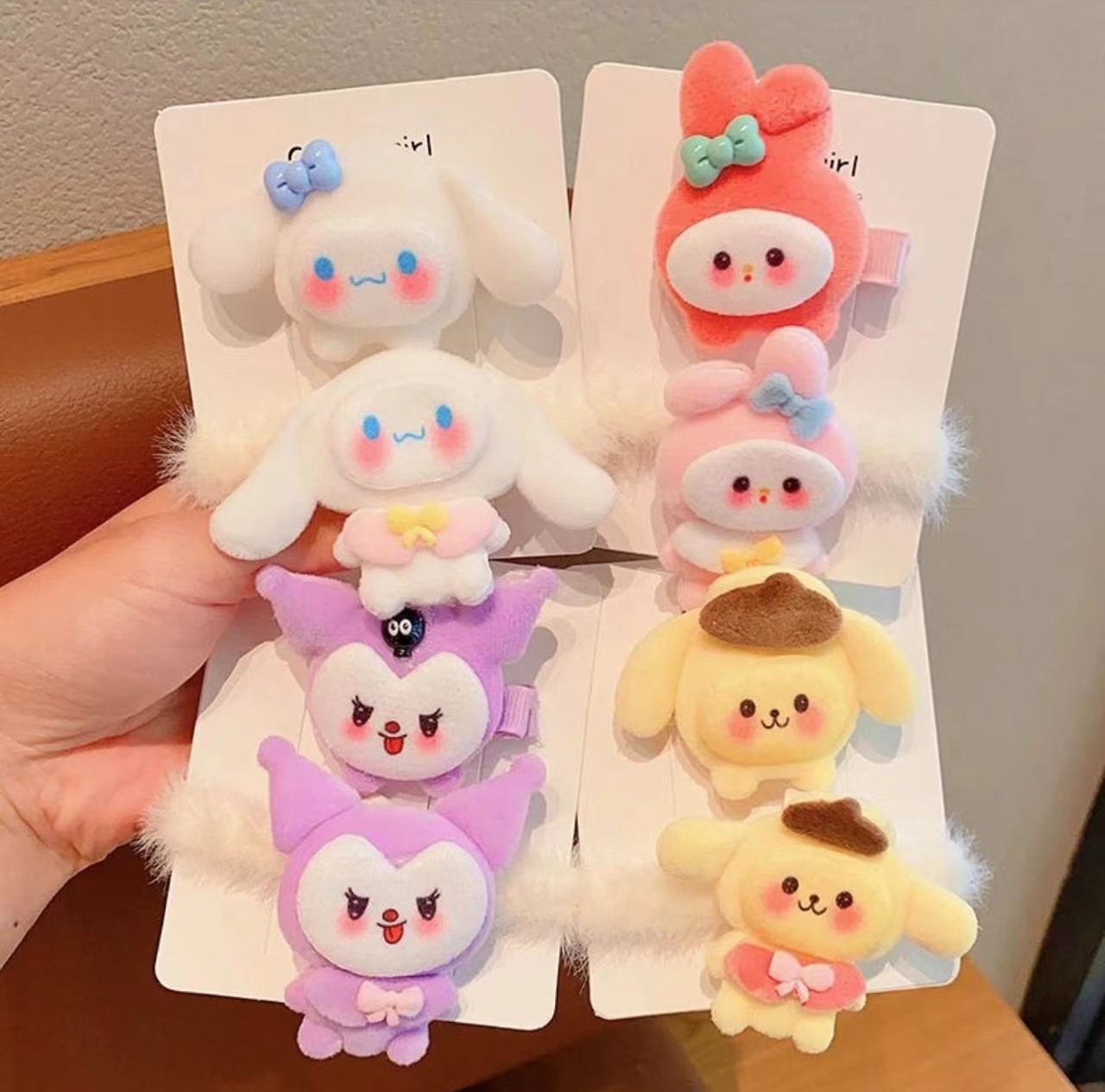 秋冬毛绒卡通发圈甜美可爱宝宝发夹超萌马尾头绳皮筋少女发绳发卡详情23