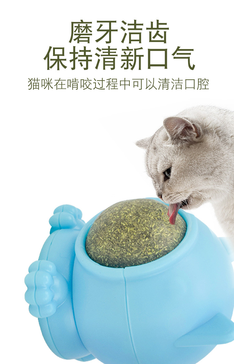 宠物猫用品猫玩具 磨牙洁齿逗猫木天蓼磨牙球 旋转舔舔乐猫薄荷球详情8