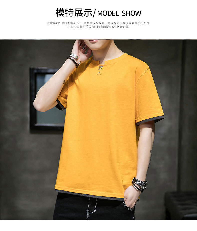 Short-sleeved T-shirt for men, Korean style, summer loose cotton T-shirt, cross-border new style, student bottom layer, half-sleeved shirt pic 50