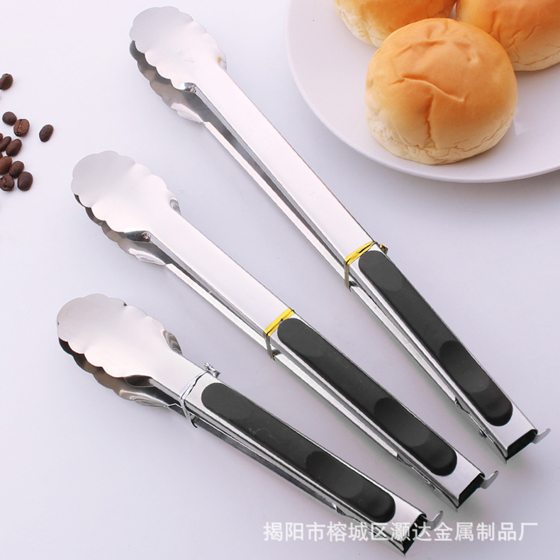 Food tongs, stainless steel barbecue tongs, buffet kitchen heat-resistant bread tongs, hotel steak tongs, grilled meat food tongs pic 9