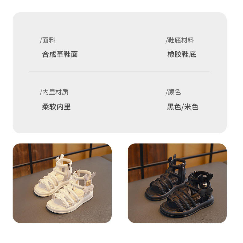 女童罗马凉鞋2024夏季新款时尚宝宝中大童儿童高帮小女孩公主童鞋详情3