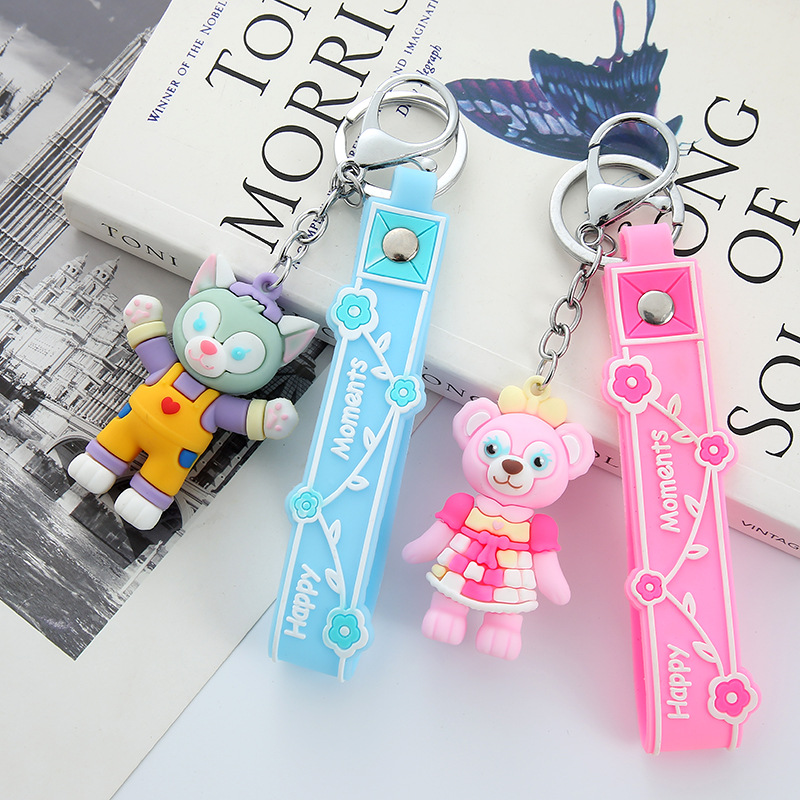 Duffy Bear keychain, internet-famous Lina Belle doll key chain, girlish little fox schoolbag pendant pic 7
