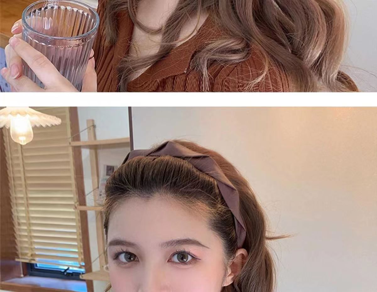 The new fabric color-blocking headband with teeth for washing the face and hair clip is a versatile and high-end accessory for going out pic 9