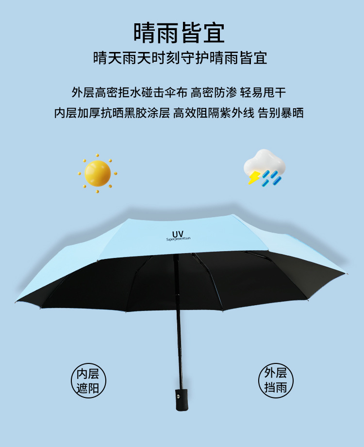uv雨伞批发三折防晒遮阳伞晴雨两用折叠太阳伞手动可爱伞防紫外线详情23