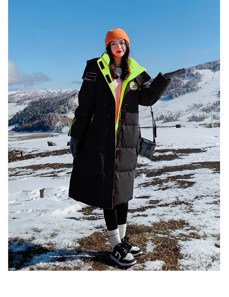 2022 mujer engrosada sobre la rodilla suelta abajo chaqueta regular medio largo commuter solid color abajo invierno nuevo pic 24