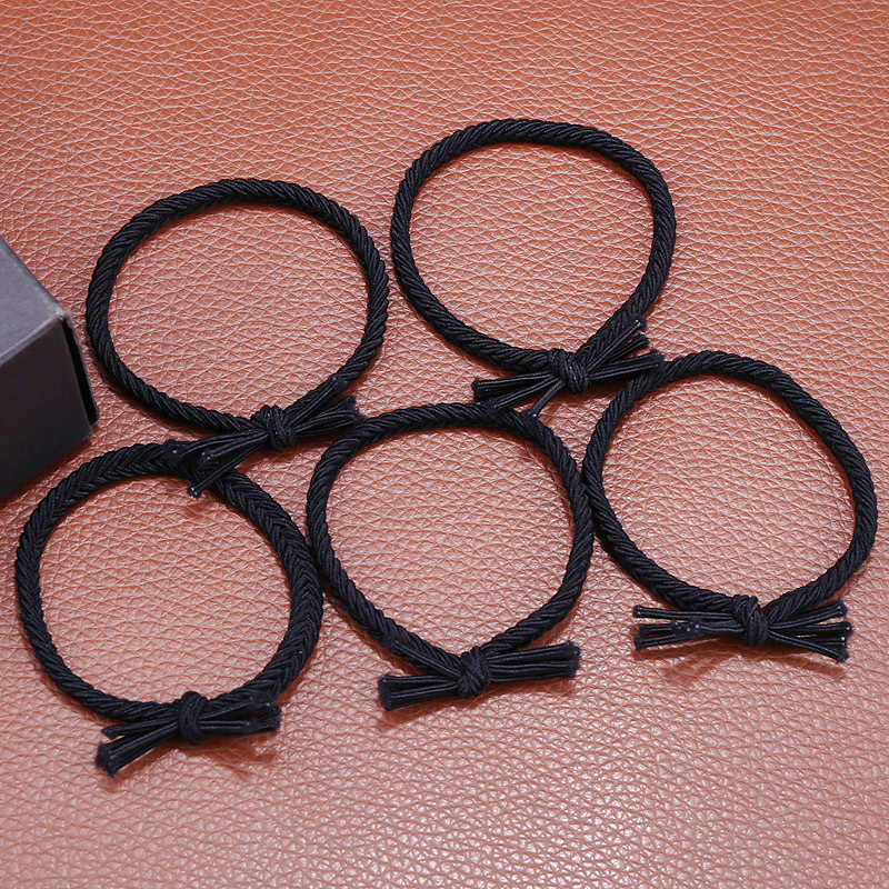 Korean version cute colorful woven rubber bands, candy-colored knotting hair ties, spring-colored hair bands, bows, forest girl headwear pic 3