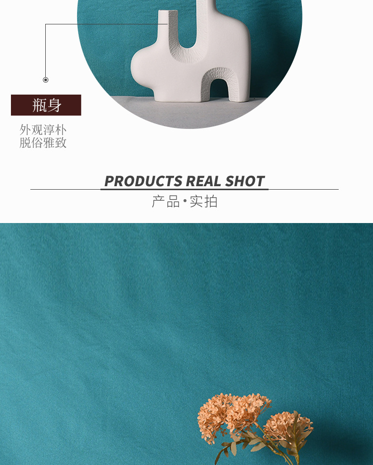 Modern and simple Morandi ceramic flower vases, hotel tea room, office, bookcase, filing cabinet, decorative handicrafts and ornaments pic 6