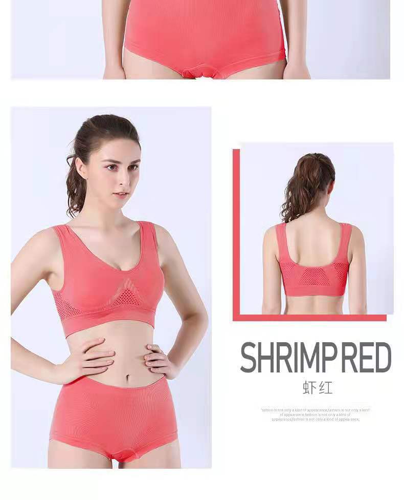 Sujetador deportivo rejilla calado respiratorio sujetador deportivo cross border tallas más grandes yoga running fitness ropa interior deportiva pic 25