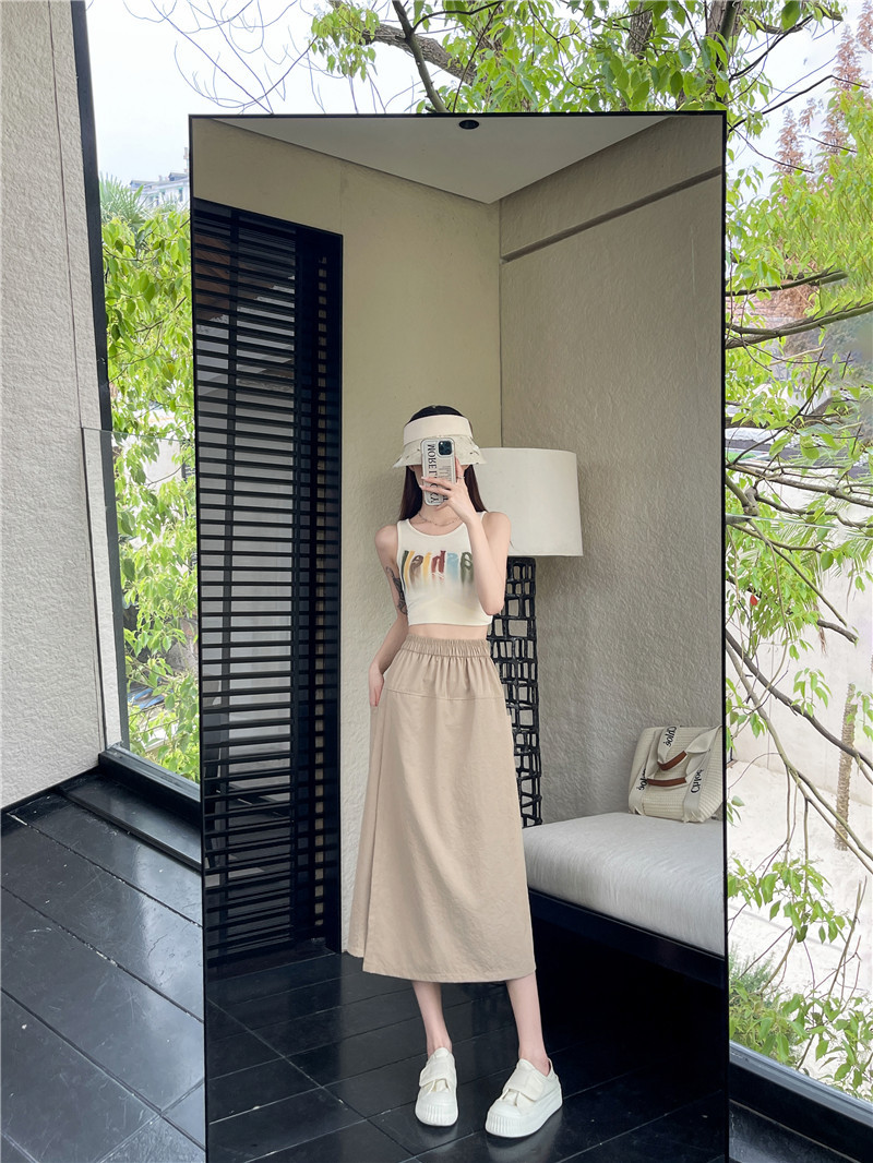 藏青工装裙裤女夏季2024新款山本裤裙半身裙七分阔腿裤子 pic 10