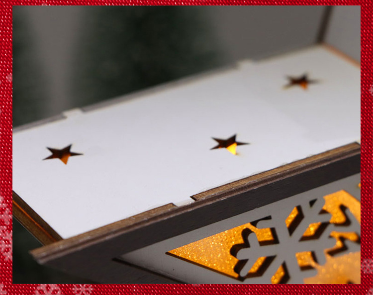 Creative Christmas decorative wood products, five-pointed star handcrafted wooden handicrafts, cross-border environmental atmosphere decorative lights pic 47