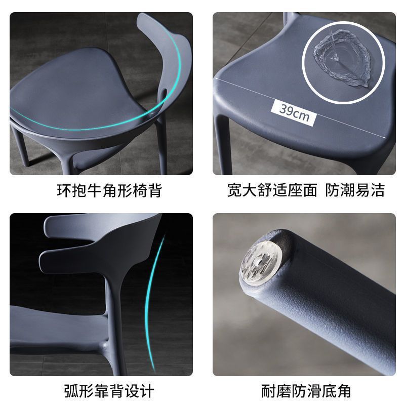 厚大人经济塑胶椅子大排档椅塑料椅子简约靠背凳子家用北欧餐椅加详情8
