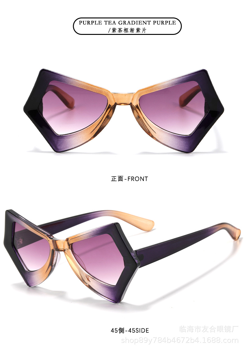 欧美新款大框蝴蝶猫眼女士跨境太阳镜时尚个性走秀街拍墨镜眼镜详情11