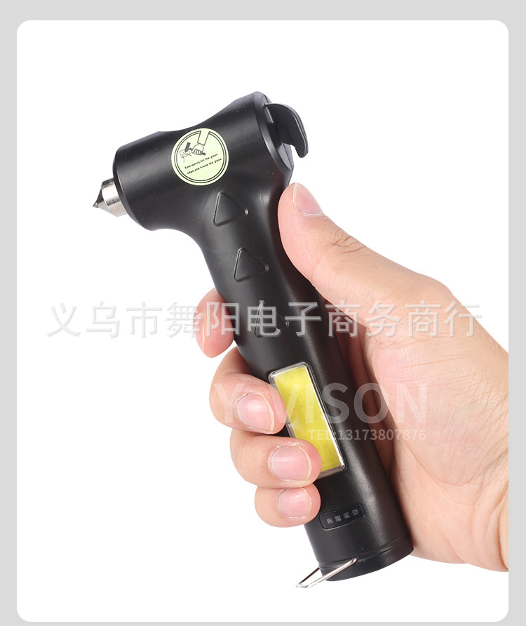 Glass hammer, red light escape emergency car safety hammer, strong light flashlight, self-defense work light, window-breaking magic tool pic 19