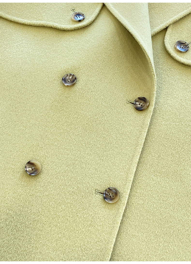 Q469 Dongdaemun Double-sided Cashmere Coat Korean version Autumn and Winter New Style Wool Tie suit collar woolen coat for women pic 67