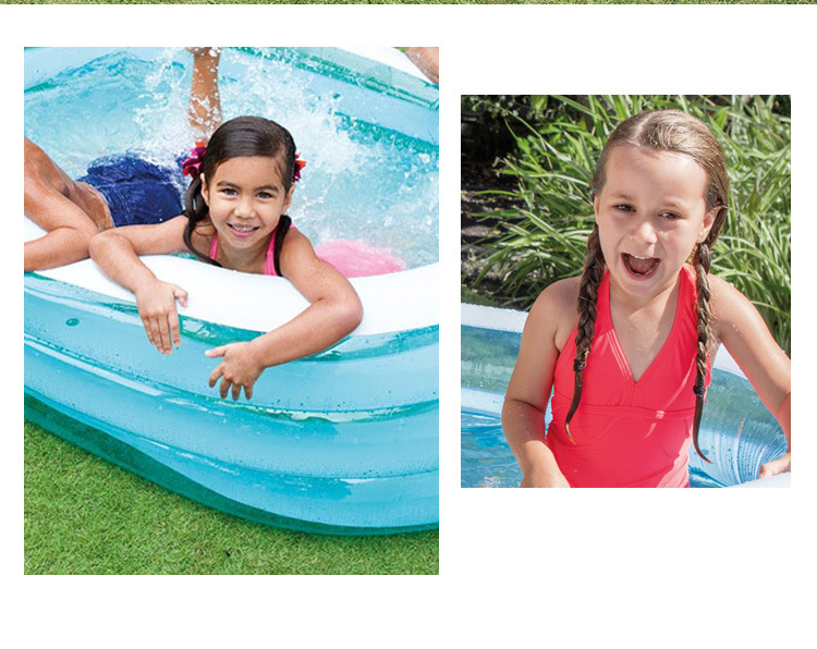 intex 57482 椭圆水池儿童户外充气花园草地游泳池洗澡池海洋球池详情3