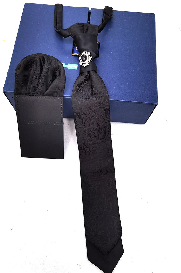 Hong Kong knot tie pocket square set gift with suit photography groom British wedding banquet tie for men pic 12