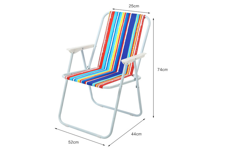 【厂家直供】月亮圆休闲 多色条纹弹簧椅 户外休闲折叠椅 沙滩椅详情1