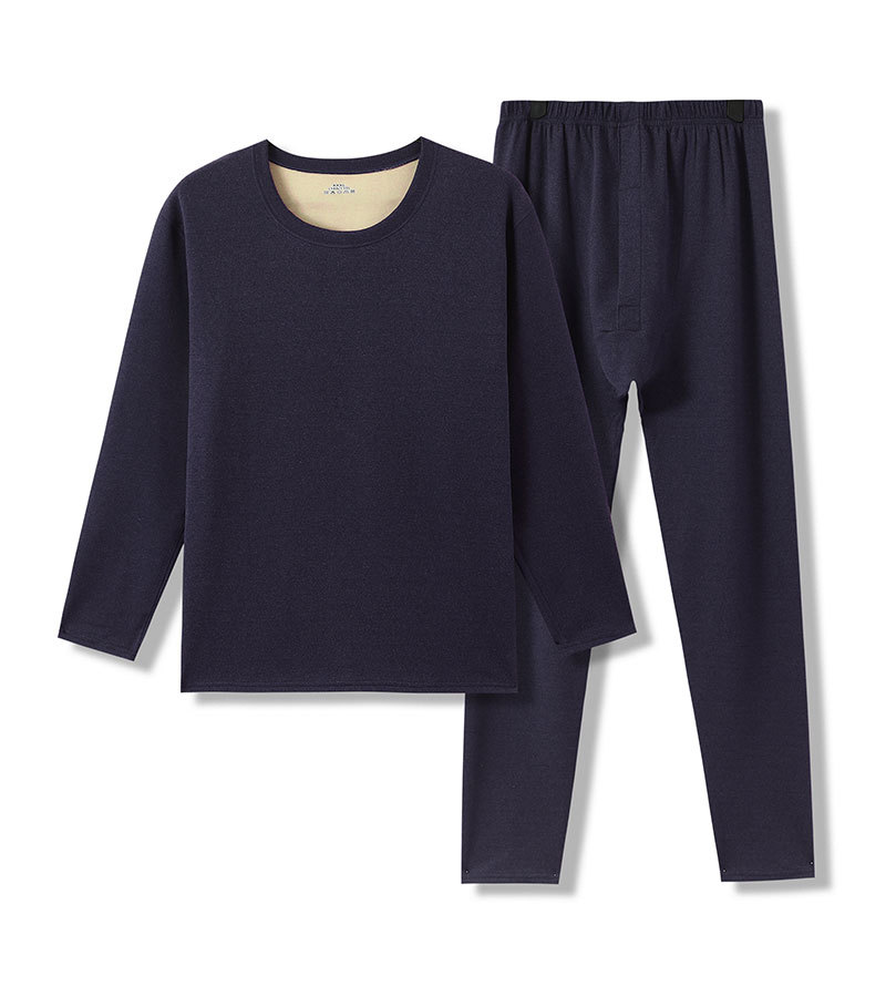 HD秋冬德绒保暖内衣男女士套装AB面圆领秋衣秋裤T9908高详情3