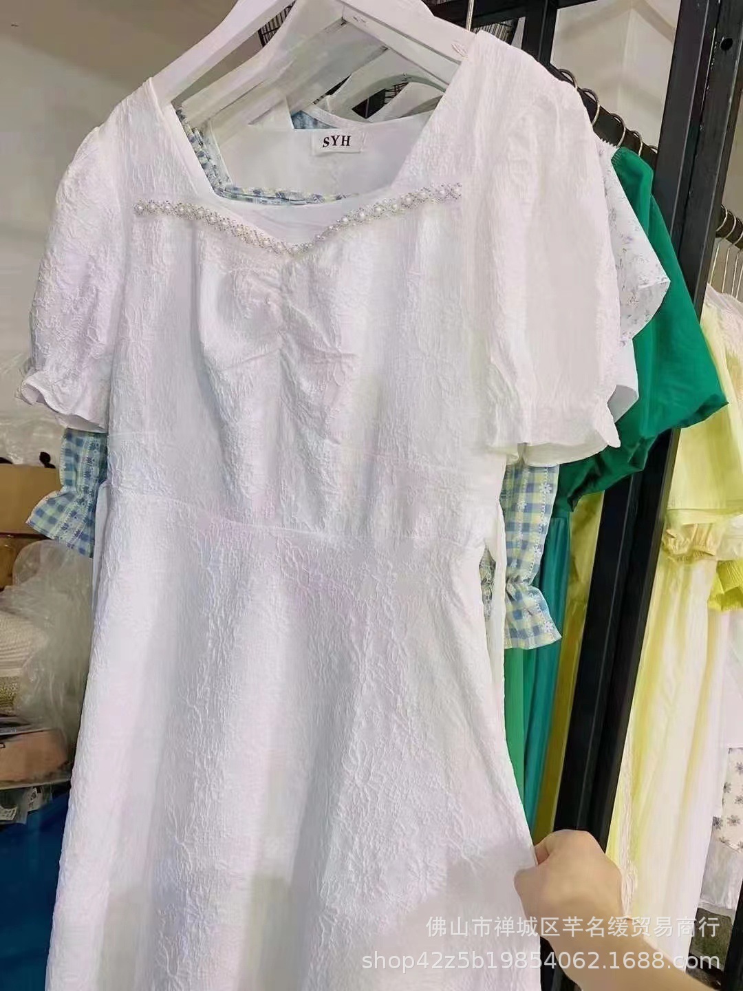 Early spring petite elegant dress for women 2023 summer waist-cinching and slimming lady chiffon floral mid-length dress pic 28