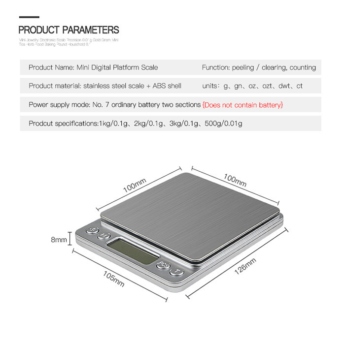 I2000不锈钢电子秤烘焙厨房秤高精度珠宝秤便携口袋克称厂家直供详情10