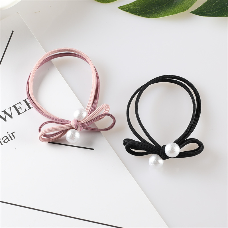 Simple and popular Instagram hair tie, bow double ball hair band, hair tie rubber band, Korean style fresh and clean hair tie 2-yuan store pic 16