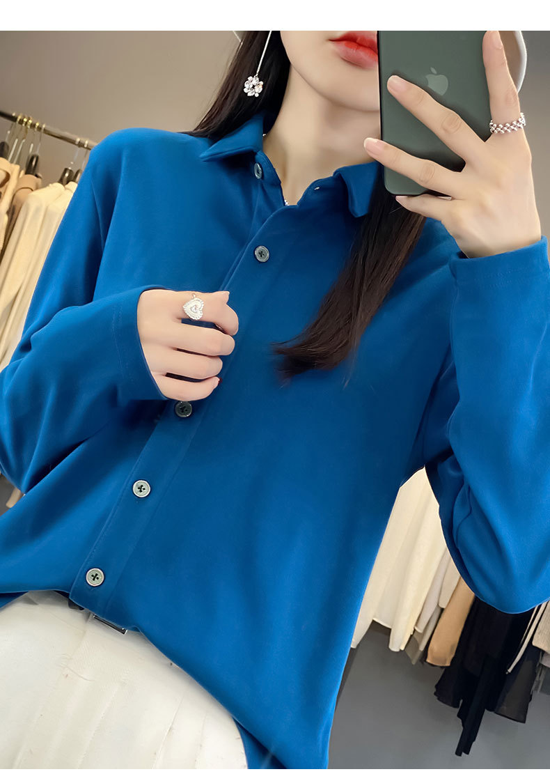 24春秋双面德绒衬衫女POLO领磨毛保暖内搭开衫衬衣长袖上衣新款详情21