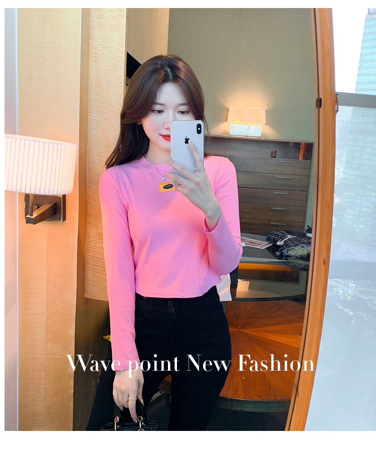 打底衫女内搭秋季2022年新款修身显瘦短款上衣洋气长袖打底小衫潮详情28