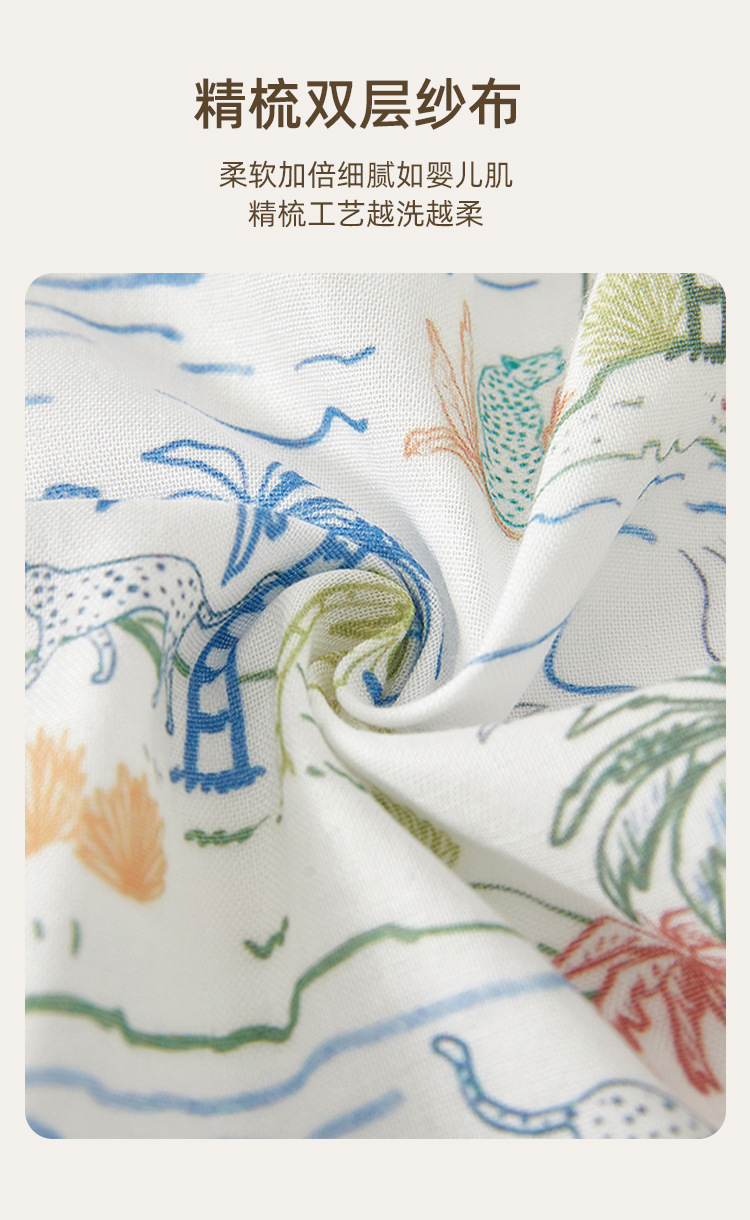 婴儿连体衣纱布夏季短袖和尚服新生儿包屁衣竹纤维宝宝哈衣外出服详情3