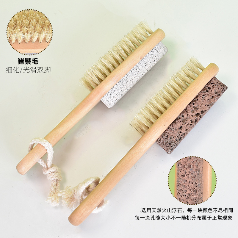 源头工厂猪鬃毛双面浮石刷挫脚板多功能足部清洁磨脚石轻松去老茧详情24