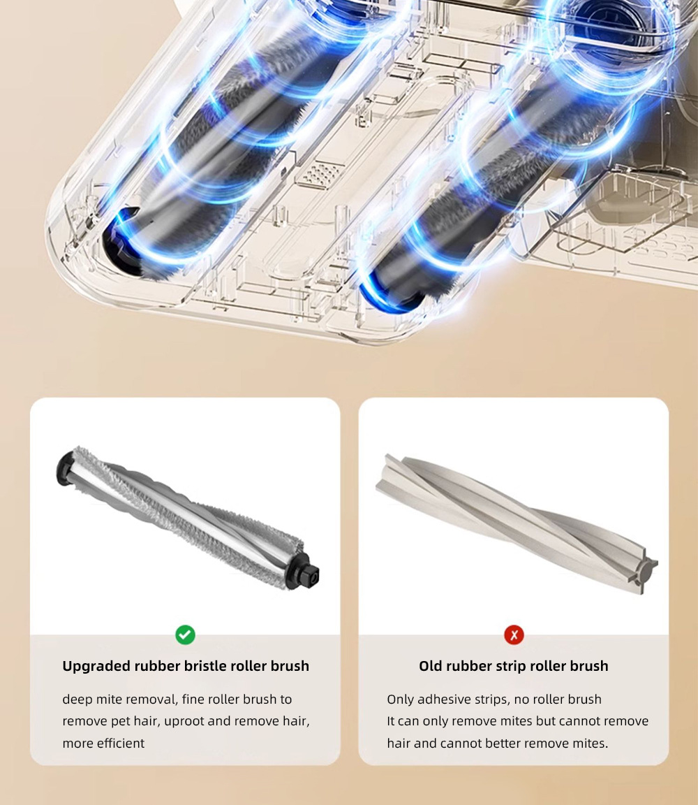 Double roller brush mite remover, a mite removal wonder, a large household vacuum cleaner for bed removal, ultrasonic and ultraviolet sterilization power purification pic 9